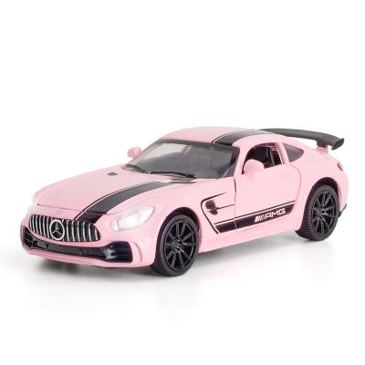 China Diecast Toy 1:32 Die Cast Car Model Toy For Kids 15cm Pull Back Benz AMG GT Roadster Model Car With Sound/Light/Alloy Toys for sale