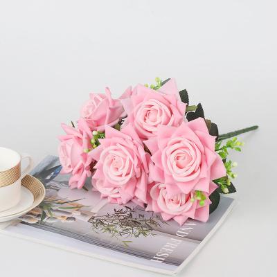 China Natural Touch 7 Head Pilou Rose Real Touch Artificial Flower For Decoration for sale