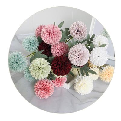 China Artificial Flowers 3 Head Chrysanthemum Bolocephalus Saussureoides Natural Touch Various Colors for sale