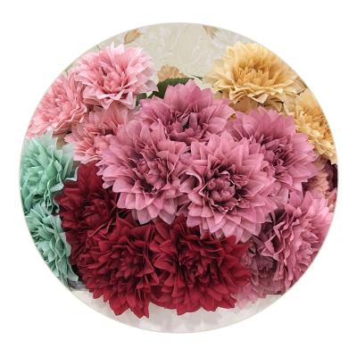 China Touch Factory Price Natural Decoration Flowers Big 6 Head Artificial Dahlia Flower for sale