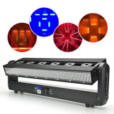 China Concerts/wedding/event/night club/show/bar KTV DJ lighting DMX512 6 eye laser strobe 3IN1 beam perform lighting laser lights for sale