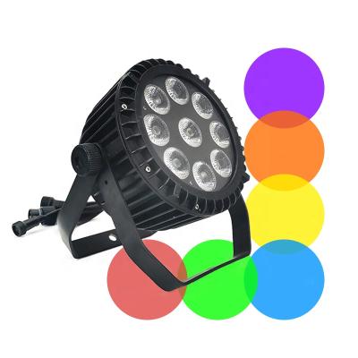 China Changing color with 9pcs waterproof full color progressive led 10W 4in1 led outdoor par light stage light for sale