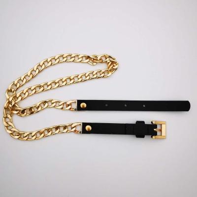 China Women Belt Hot Popular Elegant Women Chain Wholesale Fashion Black Belt for sale