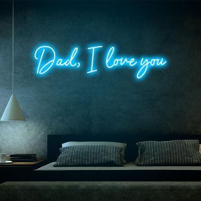 China Custom Clear Acrylic Led Light Sign Office Dad Neon Light Sign I Love You for sale