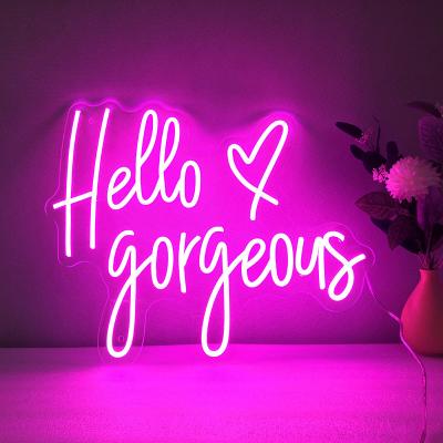 China Gorgeous custom neon light desk hello neon lamp for sale