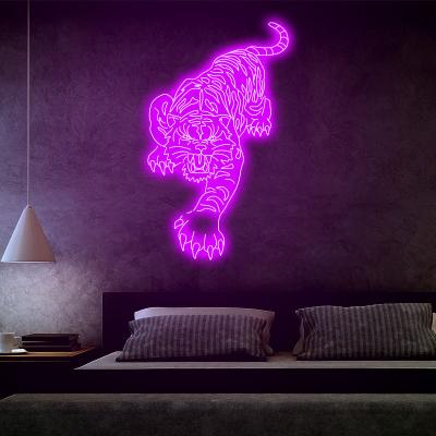 China Eco-friendly Fashion Tiger Down Mountain Battery Power Neon Lights Night Lights Neon LED Party Decoration for sale