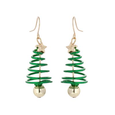 China Eco-friendly Spiral Christmas Tree Jewelry Christmas Tree Earrings for sale