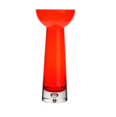 China Factory Wholesale Carry Customize Mouthblown 2 Layer Solid Color Fashion Vase Whiskey Glass Wine Glass for sale