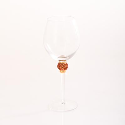 China Transparent Factory Customize Wine Glass With Luxury Colorful Diamond Decoration for sale