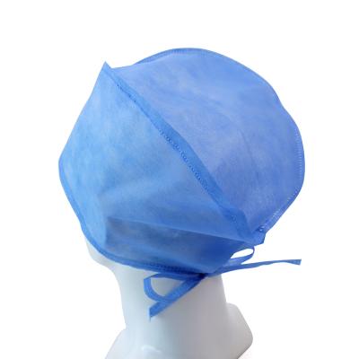 China Blue Disposable Nonwoven Bacterial Isolation Doctor Cap Comfortable For Hospital for sale