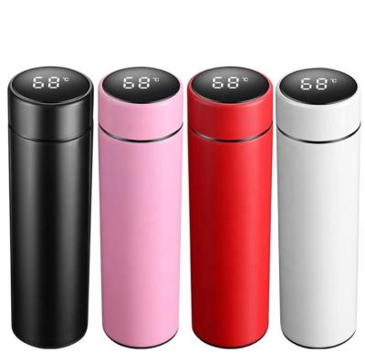 China 2020 Sustainable New Arrival 17OZ 500ml Touch Sensor Led Digital Stainless Steel Smart Water Bottle With Led Temperature Flask Private Label for sale