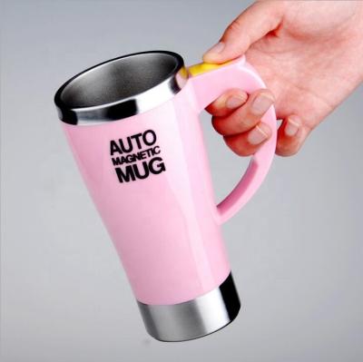 China Sustainable 450ML Self Stirring Mug Stainless Steel Automatic Coffee Mug Magnetic Double Insulated Electric Smart Mugs for sale