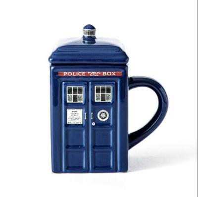 China Viable Wholesale Custom Logo Police Booth Ceramic Mug Coffee Mug Personality Tardis Police Phone Calls Bar Ceramic Coffee Mug for sale