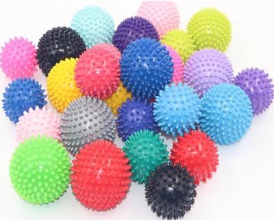 China yoga fitness wholesale pvc spikey back massage spiky ball/silicone massage rubber ball for sale