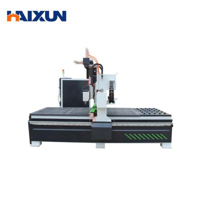 China Building Material Shops Straight Row 12 Change Knives Drilling Carving Cutting Wood Cabinet Furniture Door CNC Router for sale