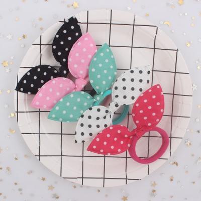 China Rabbit ears elastic hair bands DIANXIANG 2022 wholesale Small Dot Rabbit ears ponytail holders for thick hair girls accessories elastic hair bands for women for sale