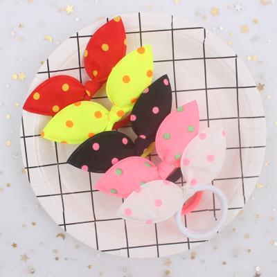 China Rabbit ears elastic hair bands DIANXIANG 2022 wholesale large Dot Rabbit ears Elastic Hair Ties for girls accessories elastic hair bands for women for sale