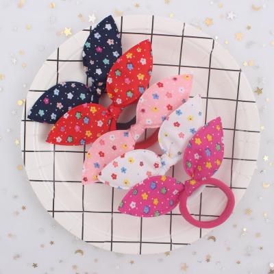 China Rabbit ears elastic hair bands DIANXIANG 2022 wholesale Small flower Rabbit ears Elastic Hair Ties for women accessories elastic hair bands for girls for sale