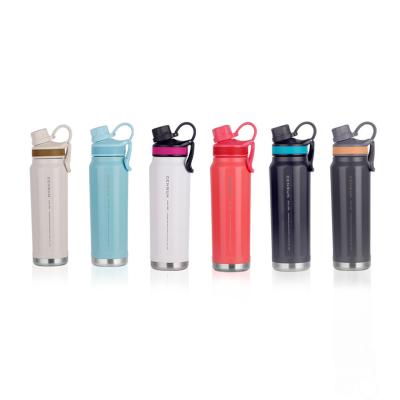 China PORTABLE Modern Double Wall Iron Flask Sports Water Bottle Metal Canteen With Spout Lid for sale