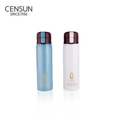 China PORTABLE vacuum flask keeps drinks hot and cold for 24 hours with button lid for sale