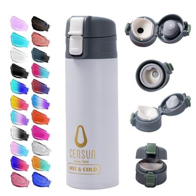 China 2021 New Designed PORTABLE BPA Free Stainless Steel Thermal Water Bottles With One Touch Lid for sale