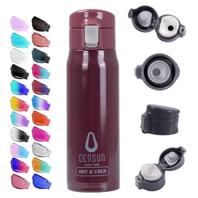 China Wholesale 350ml 500ml Small PORTABLE Thermos One Touch Flip Flask Stainless Steel Insulated Water Bottle for sale