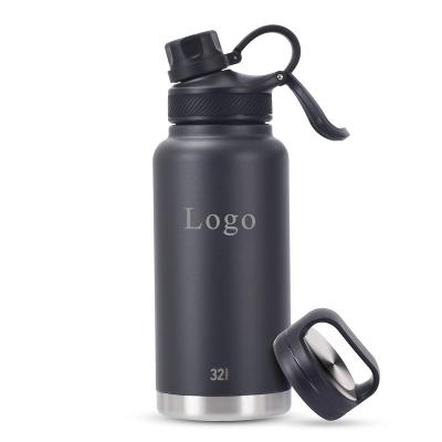 China 32oz 940ml PORTABLE Shaker Stainless Steel Sports Gym Eco-friendly Reusable Insulated Water Bottle for sale