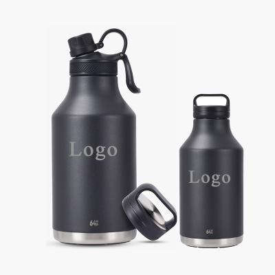 China PORTABLE 64oz Double Lids Fitted Water Bottles 2 Liter Vacuum Flask for sale