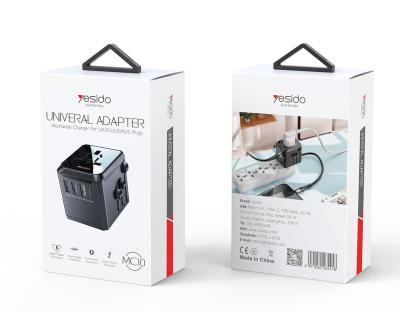 China UniversalÂ   YESIDO New Design 5 in 1 Multifunctional Wall Charger Plug Convert Adapter with USB and Type-C Charger for sale