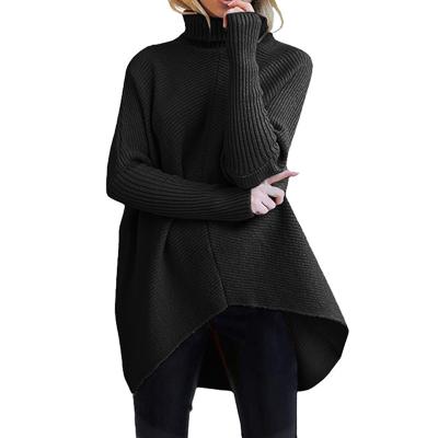 China Custom Made Anti-wrinkle Premium Women Sweater Dresses Knit Turtle Neck Sweater Women for sale