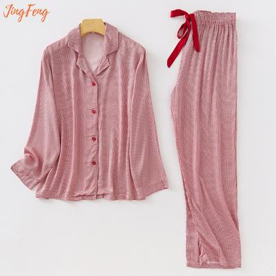 China OEM Christmas Breathable High Quality Custom Soft Squishy Pajamas Women Red Long Sleeve Sleepwear for sale