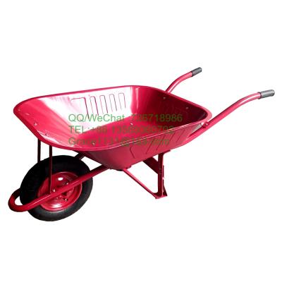 China Cheap price heavy duty metal wheelbarrow with reinforce frame construction wheelbarrows garden wheelbarrow construction cart 65L WB6200 for sale