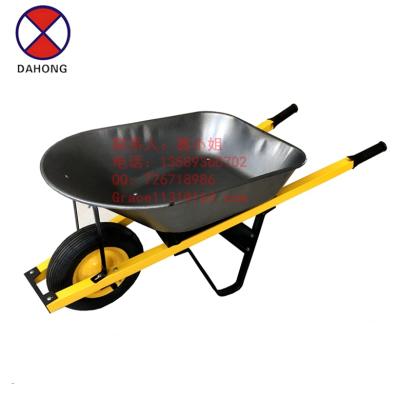 China WB6001 100L Heavy Duty Metal Capacity Construction Wheelbarrow With Rect Handle Steel Durable Reinforce Concrete Wheel Wheelbarrow Trolley for sale