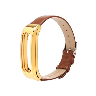 China Fanshion Factory Direct Genuine Leather Smart Watch Band For MI Band 3 4 for sale