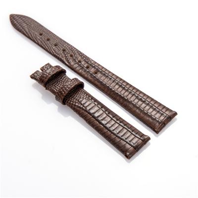 China 14mm Leather Straps Fitness Lizard Leather Band and Cross Stitch Pattern Watch Straps for sale