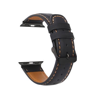 China Luxury Vintage Genuine Apple Leather Watch Band For Apple Watch 38mm 40mm 42mm 44mm for sale