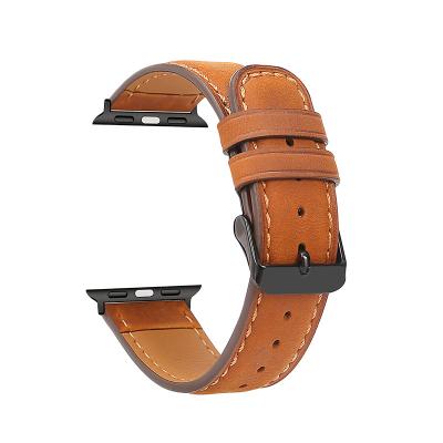 China Luxury Vintage Smart Watch Genuine Leather Straps For Apple Watch Series 38mm 40mm 42mm 44mm for sale