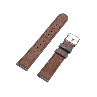 China 20mm 22mm Genuine Leather Leather Smart Watch Band for sale