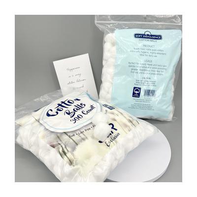 China Large Size 100Pcs 100% Cotton Personal Care Cotton Balls for sale