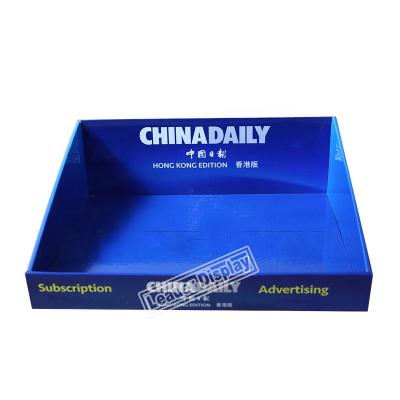 China For Products Stationery Newspaper Table Top Corrugated Cardboard Paper Display Stand for sale