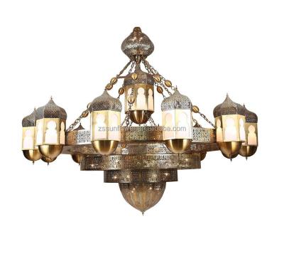 China Large arabic mosque chandelier lamp for mosque project for sale