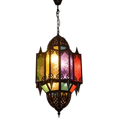 China Brass Handmade Moroccan Iron Light Fixture Mid Century Gold Antique Arabic Pendant Lamp for sale