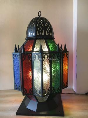 China Iron+Glass Arabic Garden Decorative Lamp Outdoor Waterproof Pillar Light for sale