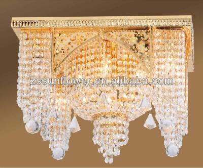 China Islamic Crystal Decoration Gold Ceiling Lamp For Lobby Decoration for sale