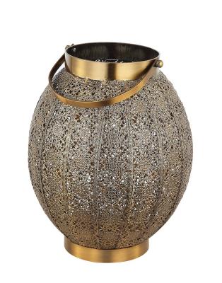 China Decoration Iron Candle Pot Arab Antique Style Metal Welding Crafts for sale