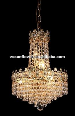 China Luxury modern iron gold crystal chandelier for hotel decoration for sale