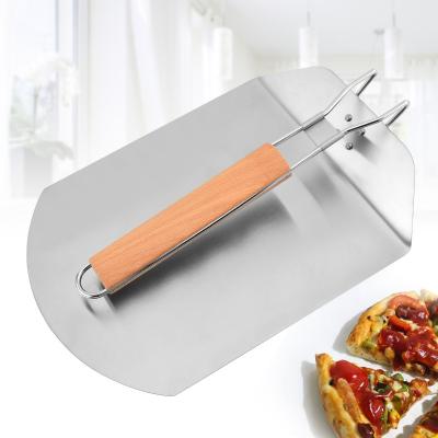 China Viable hot sale 14.57*9.842*2.32 inch oversized galvanized wire pizza crust pizza spatula with folding handle for sale