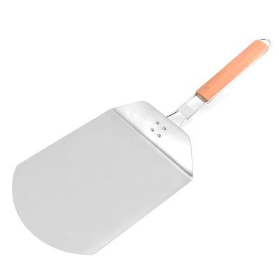 China Eco-Friendly Kitchens Sustainable 9 Inch Oversized Folding Pizza Spatula With Woodiness Handle for sale