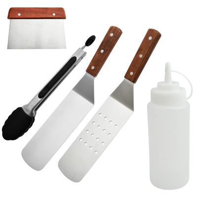 China Sustainable High Temperature Resistant Stainless Steel Kitchen Accessories With Wooden Handle for sale