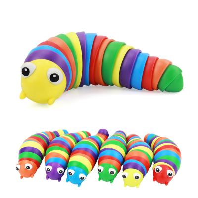 China Amazon 2022 eco-friendly material new! Wiggly Person Slug Toy On Tiktok Anti-stress Decompression Caterpillar Looper Jointed Stretch Slug Toys for sale